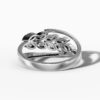 14K White Gold Baguette & Round-Cut Natural Diamonds Leaf Statement Ring