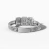 14K White Gold Baguette & Round-Cut Natural Diamonds Bubble Ring