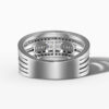 14K White Gold Natural Diamonds Baguette and Round-Cut Statement Ring