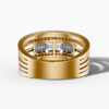 14K Yellow Gold Natural Diamonds Baguette and Round-Cut Statement Ring