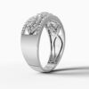14K White Gold Round-Cut Natural Diamonds Intertwined Statement Ring