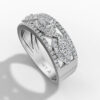 14K White Gold Round-Cut Natural Diamonds Intertwined Statement Ring