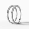 14K White Gold Baguette & Round-Cut Natural Diamonds Minimalist Ring