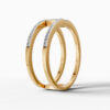 14K Yellow Gold Baguette & Round-Cut Natural Diamonds Minimalist Ring