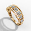 14K Yellow Gold and Natural Diamonds Bubble Ring