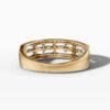 14K Yellow Gold Baguette & Round-Cut Natural Diamonds Geometric Ring