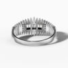 14K White Gold and Natural Baguette Diamond Geometric Statement Ring