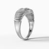 14K White Gold and Natural Baguette Diamond Geometric Statement Ring