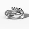 14K White Gold and Natural Diamond Leaf Ring