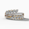 14K Yellow Gold and Natural Diamond Leaf Ring